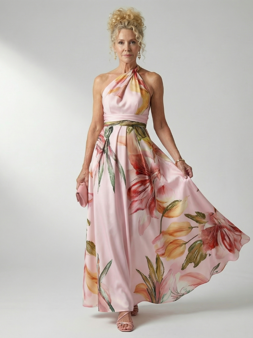 Amiel | Sukienka maxi w jasne, kwiatowe wzory