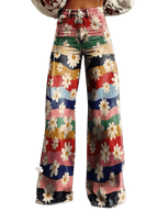 Léon - Eleganckie Spodnie w Kwiatowy Wzór