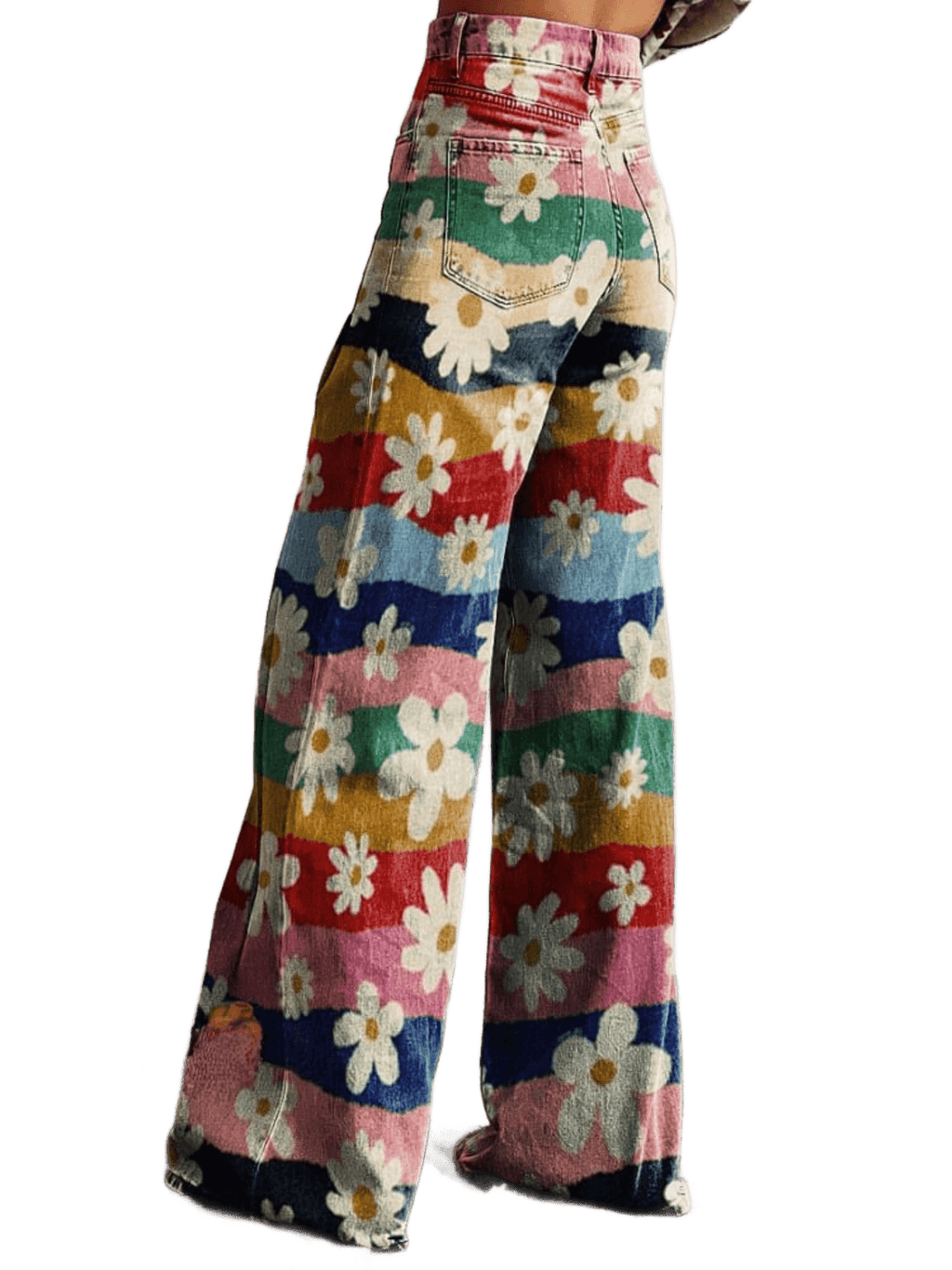 Léon - Eleganckie Spodnie w Kwiatowy Wzór