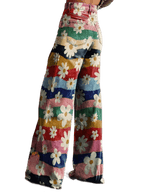 Léon - Eleganckie Spodnie w Kwiatowy Wzór