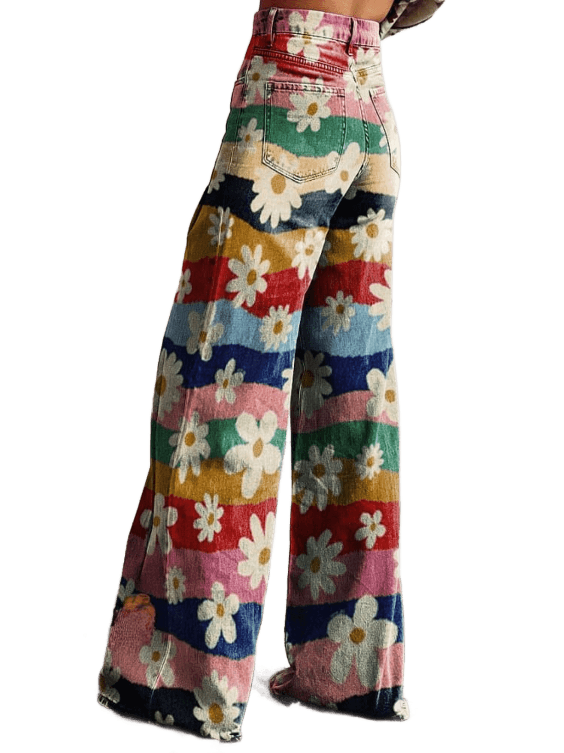 Léon - Eleganckie Spodnie w Kwiatowy Wzór