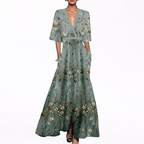 Valentina | Elegancka Sukienka Maxi z Głębokim Dekoltem