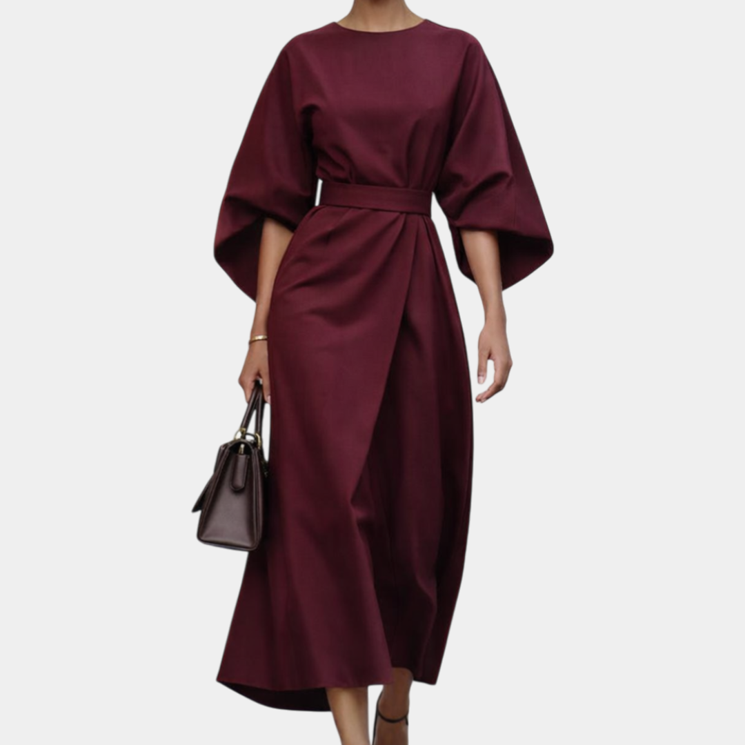 Ariane | Maxi Sukienka z Rękawami Kimono