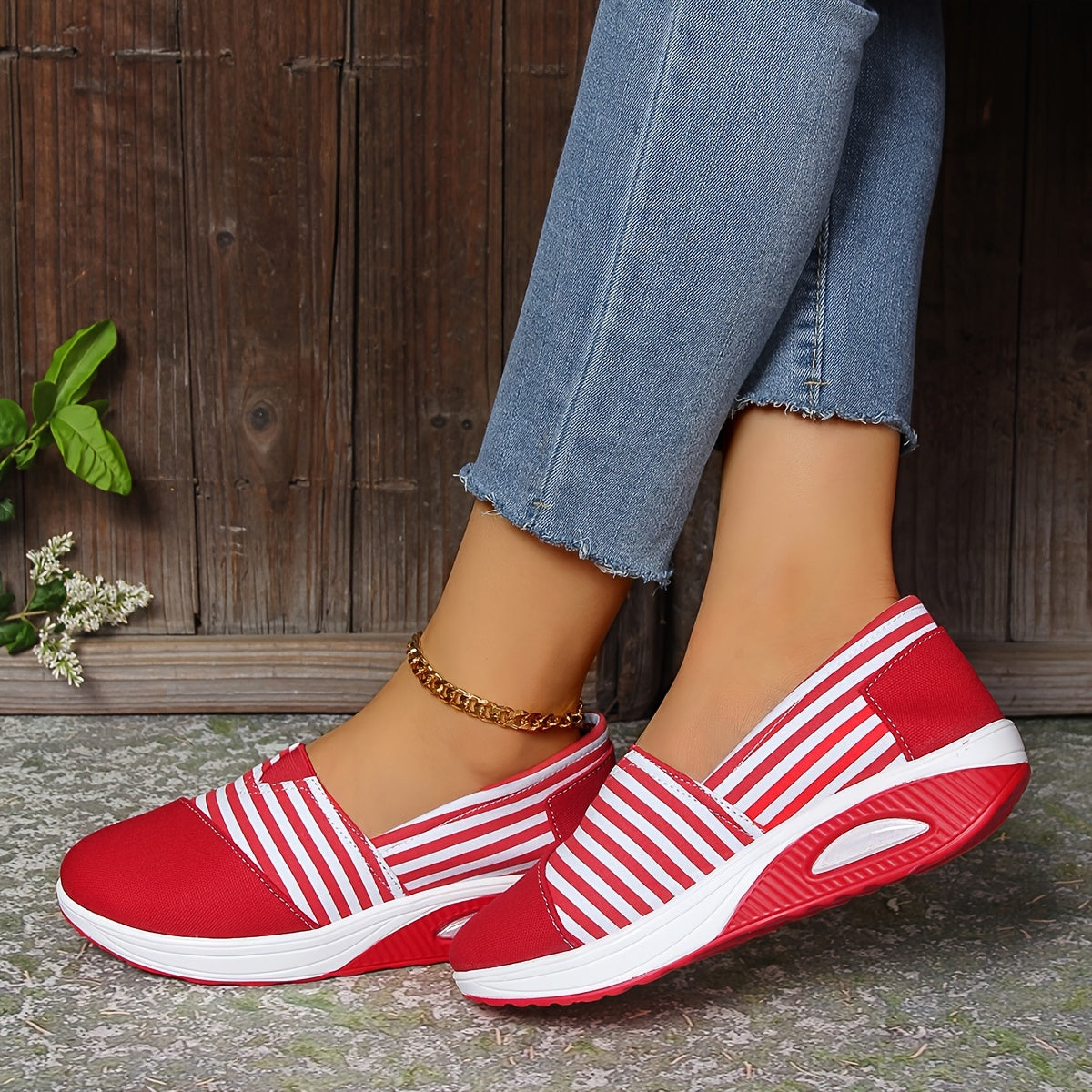 🔥 Promocja dnia 50% zniżki - Damskie wygodne wsuwane ortopedyczne trampki w paski