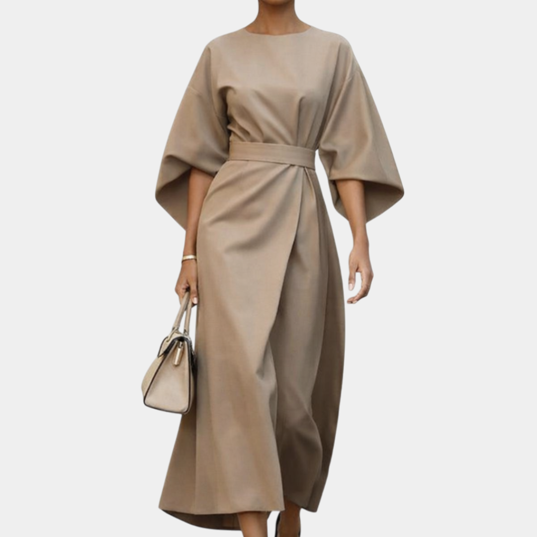Ariane | Maxi Sukienka z Rękawami Kimono