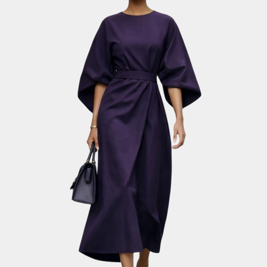 Ariane | Maxi Sukienka z Rękawami Kimono