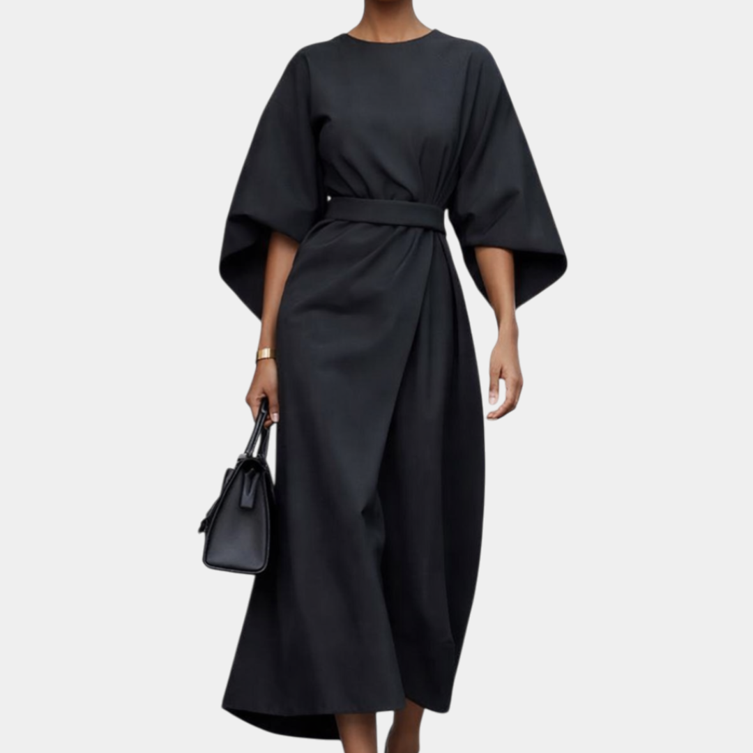 Ariane | Maxi Sukienka z Rękawami Kimono