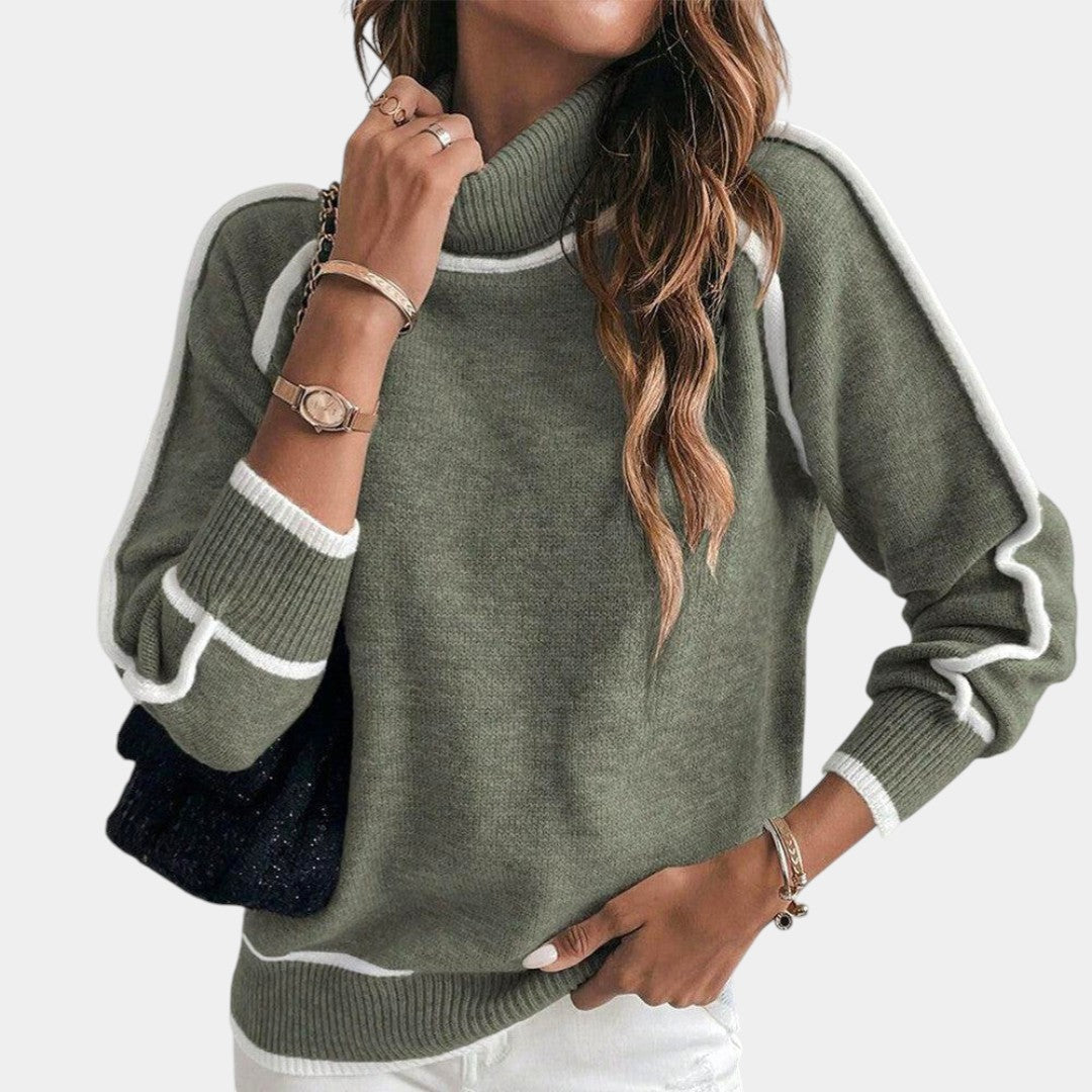 Kaylee | Elegancki sweter z wysokim kołnierzem