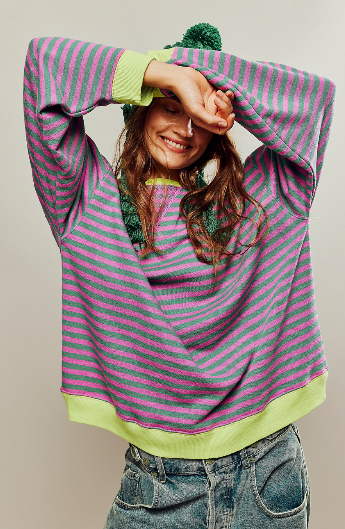 Mana | Pasiasty Oversize'owy Sweter