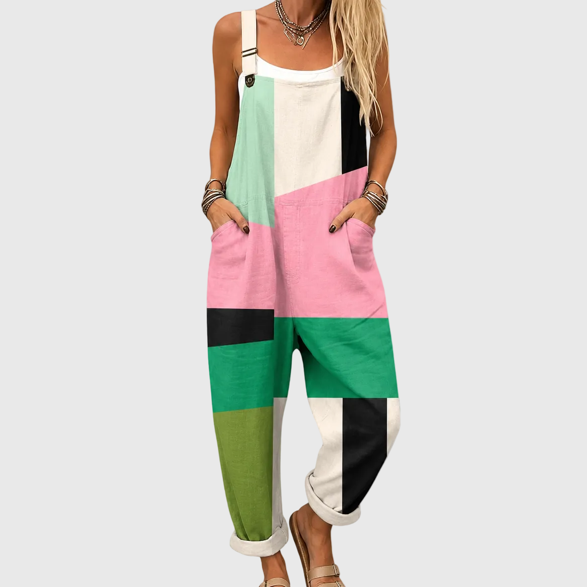 Kombinezon Soft Color Block w Nowoczesnym Stylu