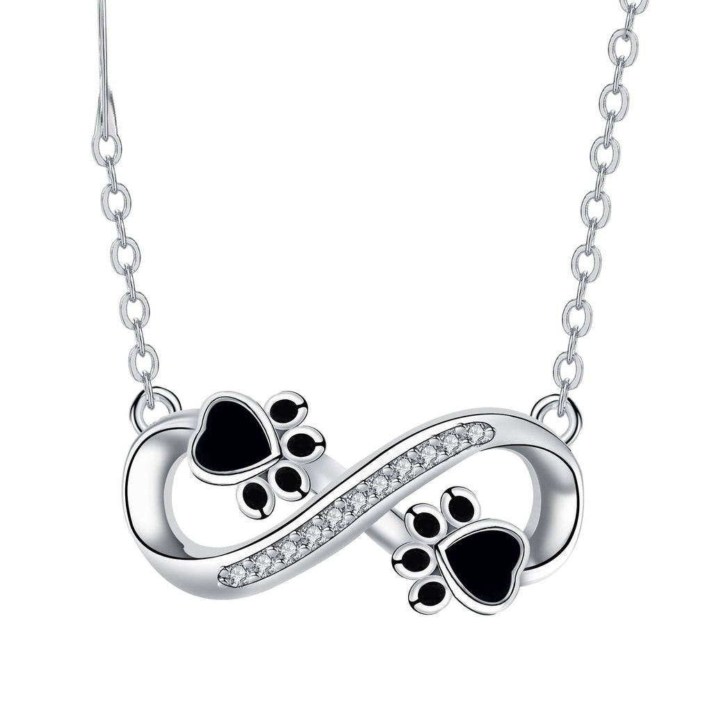 Collier Infinity Pawsavtryck z Kamieniami Zirconia