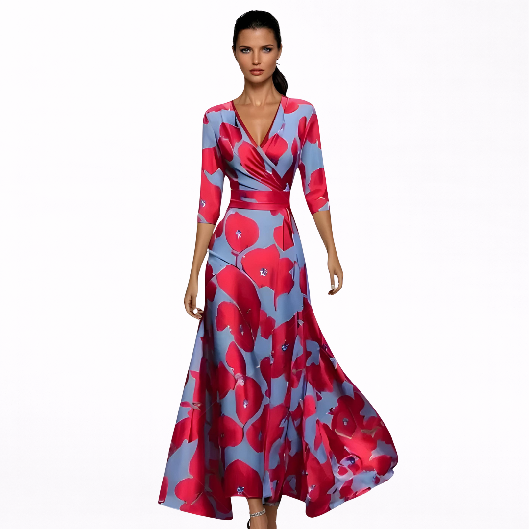 Emilia | Elegancka Sukienka Maxi w Kwiaty