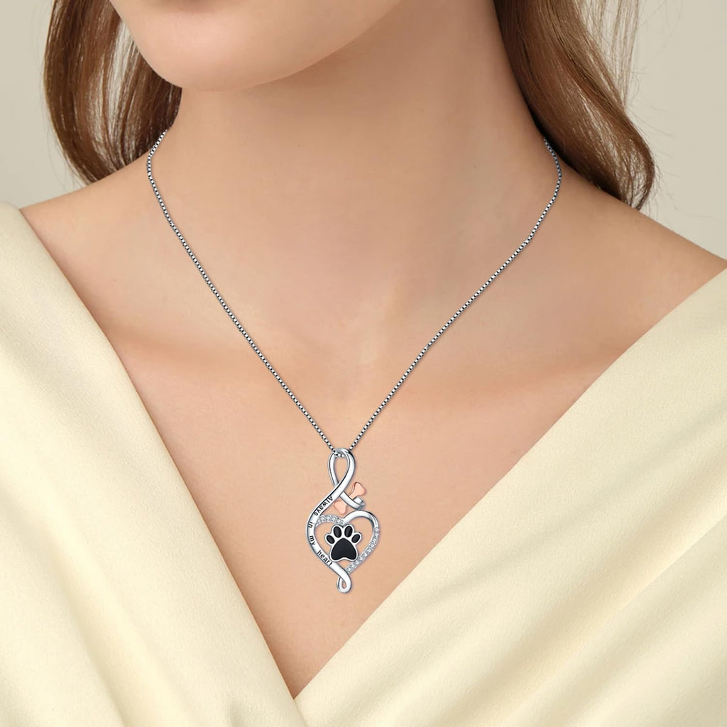 Collier Lycklig Tass z Sercem, Kością i Symbolem Nieskończoności