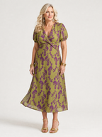 Virel | Sukienka midi z motywem kwiatowym w stylu relaksowym