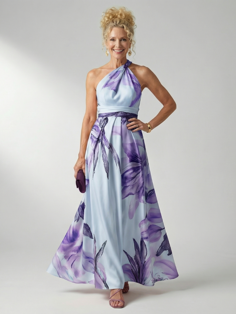 Amiel | Sukienka maxi w jasne, kwiatowe wzory