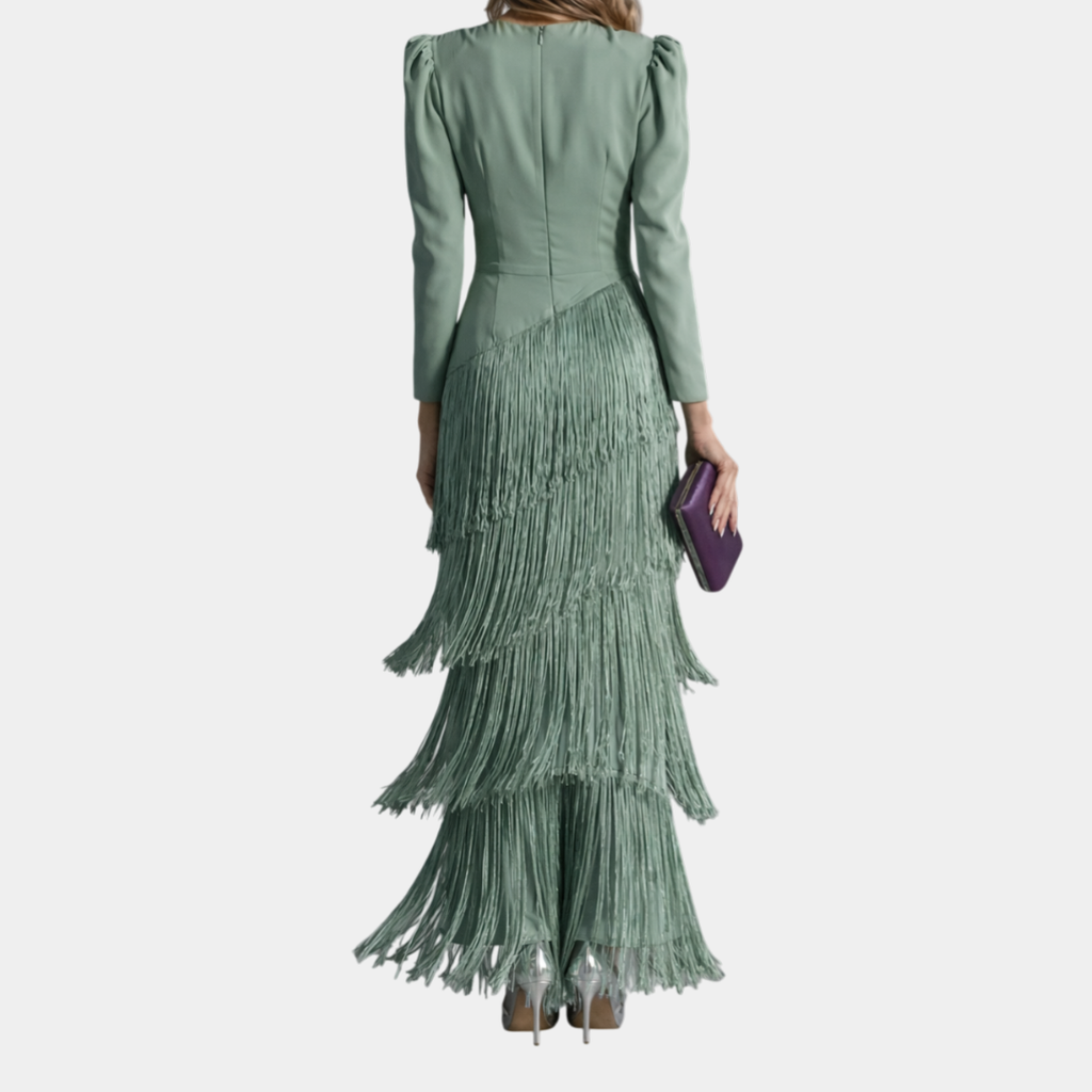 Eulalie | Elegancka sukienka midi z frędzlami