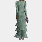 Eulalie | Elegancka sukienka midi z frędzlami