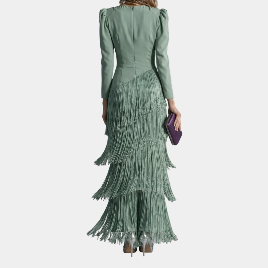 Eulalie | Elegancka sukienka midi z frędzlami