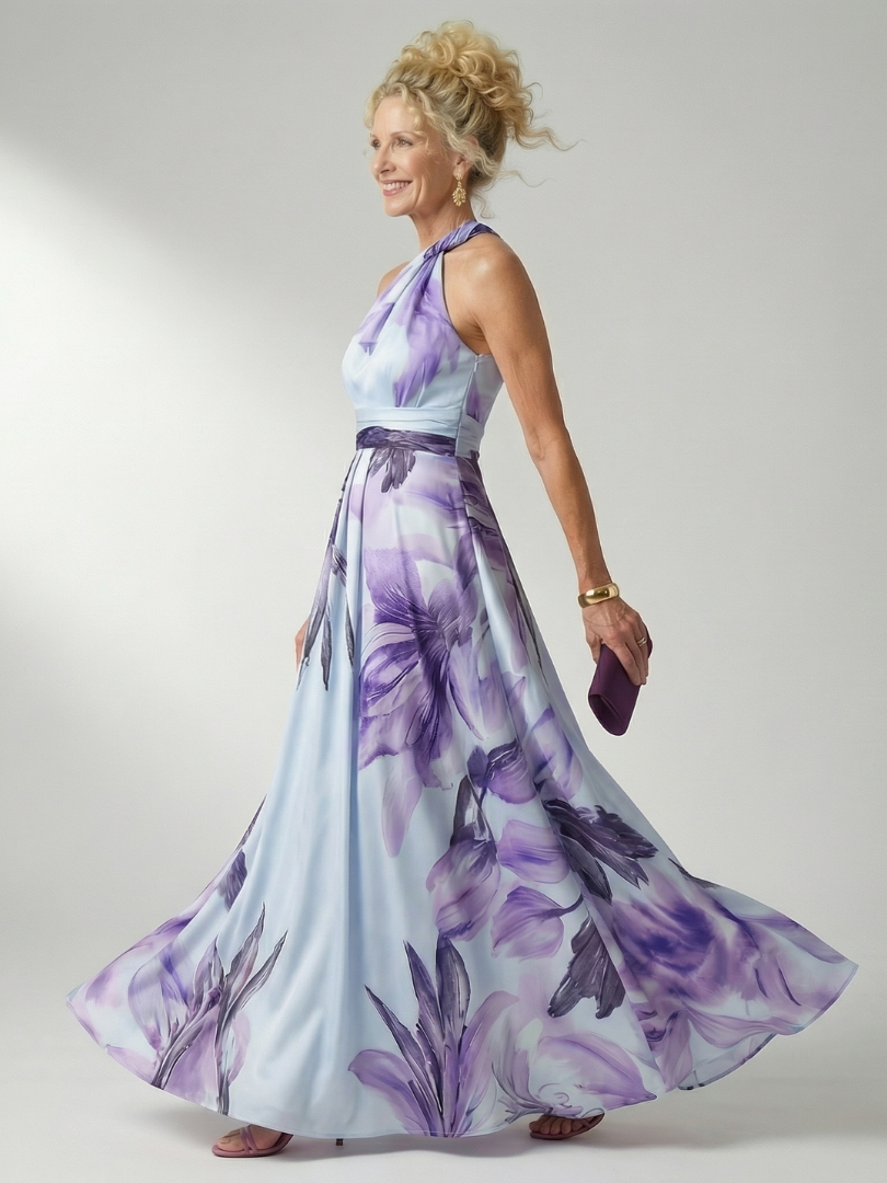 Amiel | Sukienka maxi w jasne, kwiatowe wzory