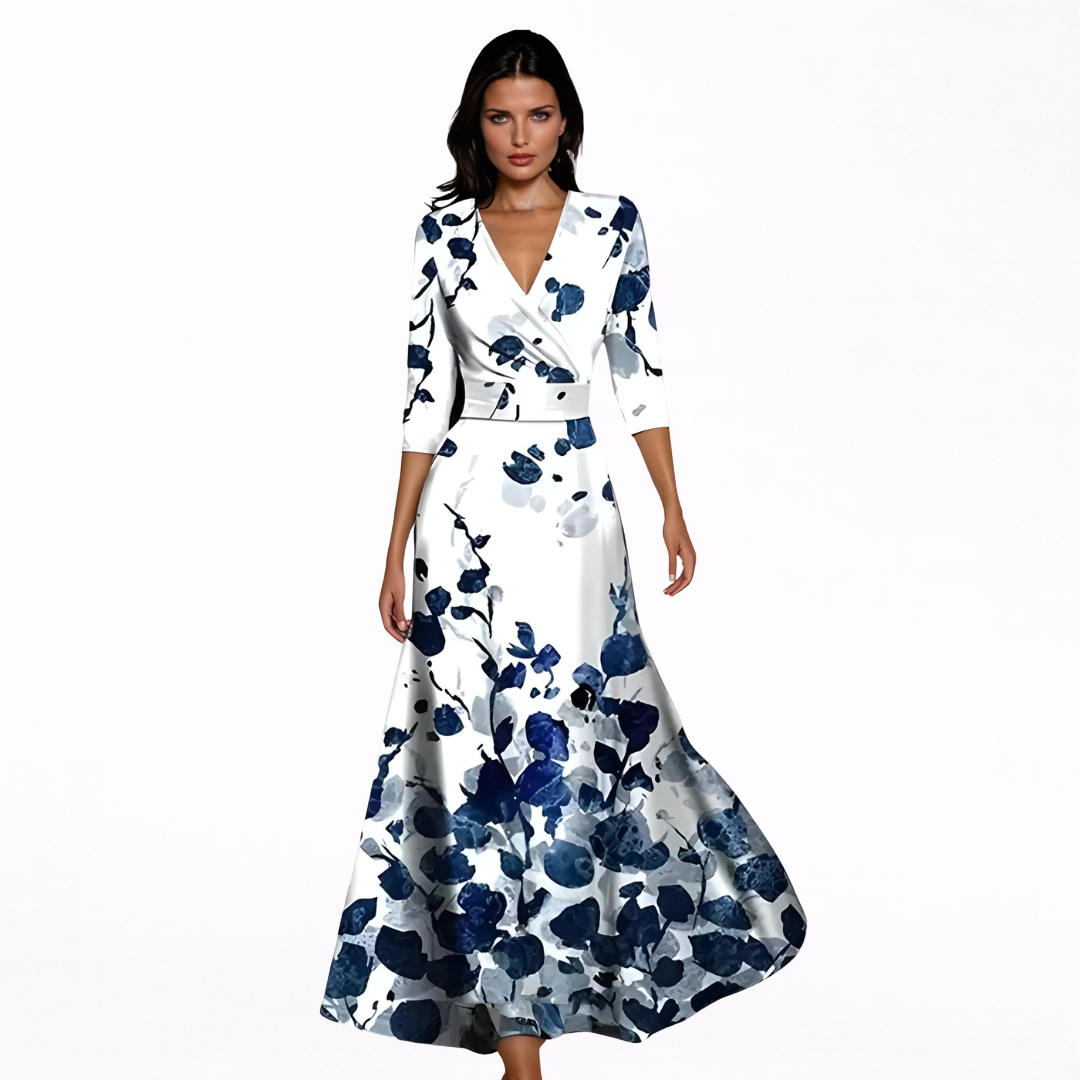 Emilia | Elegancka Sukienka Maxi w Kwiaty