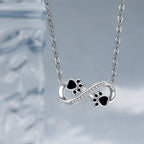 Collier Infinity Pawsavtryck z Kamieniami Zirconia