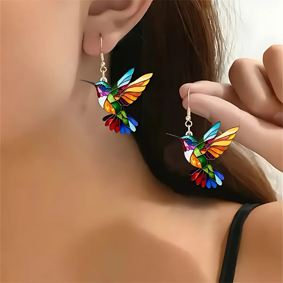 Elegancka Kolia Kolibri z Dodatkowymi Kolczykami