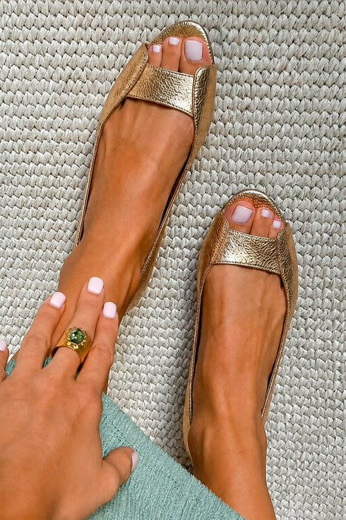 Adelina | Złote Sandały Casual Chic