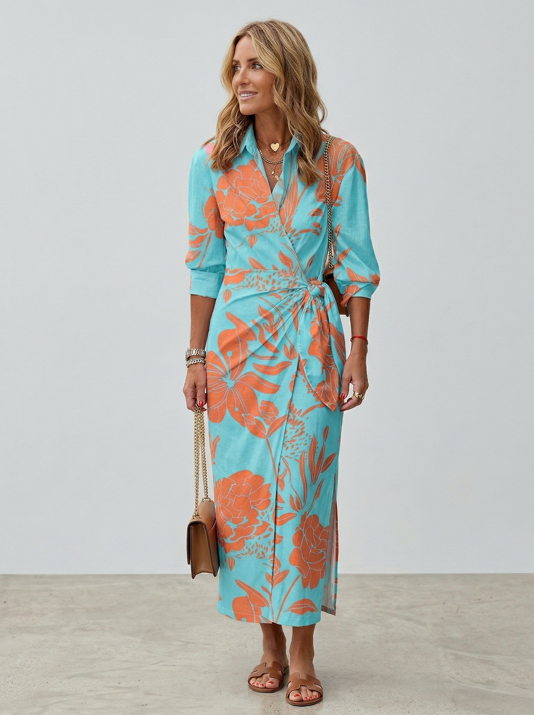 Cecilia™ Elegancka Sukienka w Paski