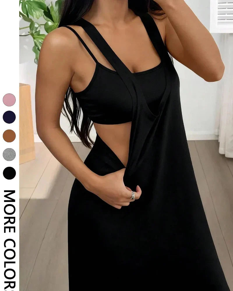 Selena™ | Dwuczęściowy Zestaw z Topem i Sukienką Maxi z Wycięciem