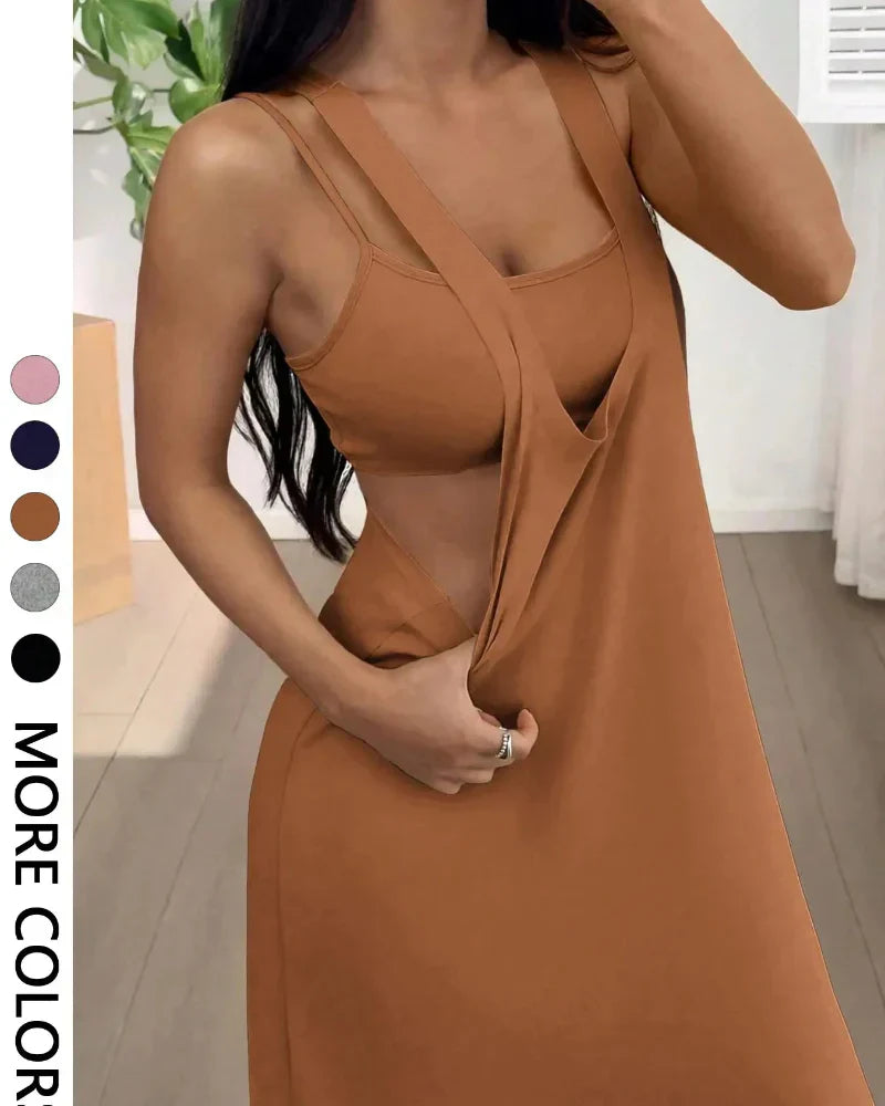 Selena™ | Dwuczęściowy Zestaw z Topem i Sukienką Maxi z Wycięciem
