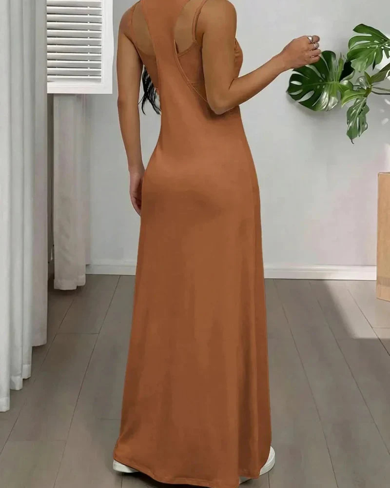 Selena™ | Dwuczęściowy Zestaw z Topem i Sukienką Maxi z Wycięciem