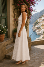 Della | Elegancka Sukienka Maxi Haftowana