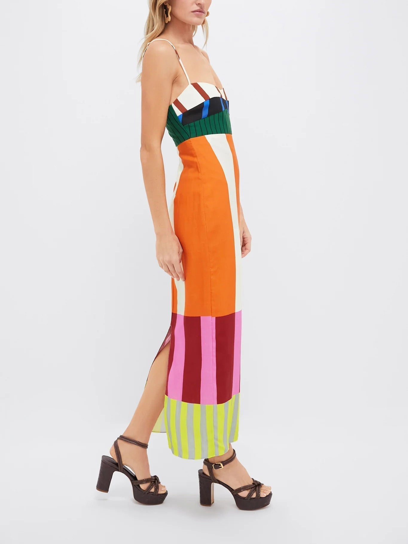 Paloma | Maxi Sukienka Kolorowa w Paski