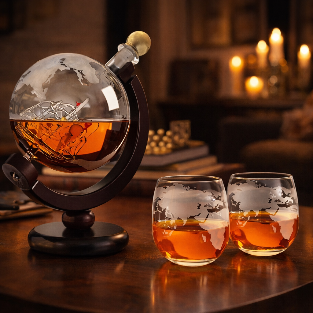 Butelka whisky - Edycja mapy świata