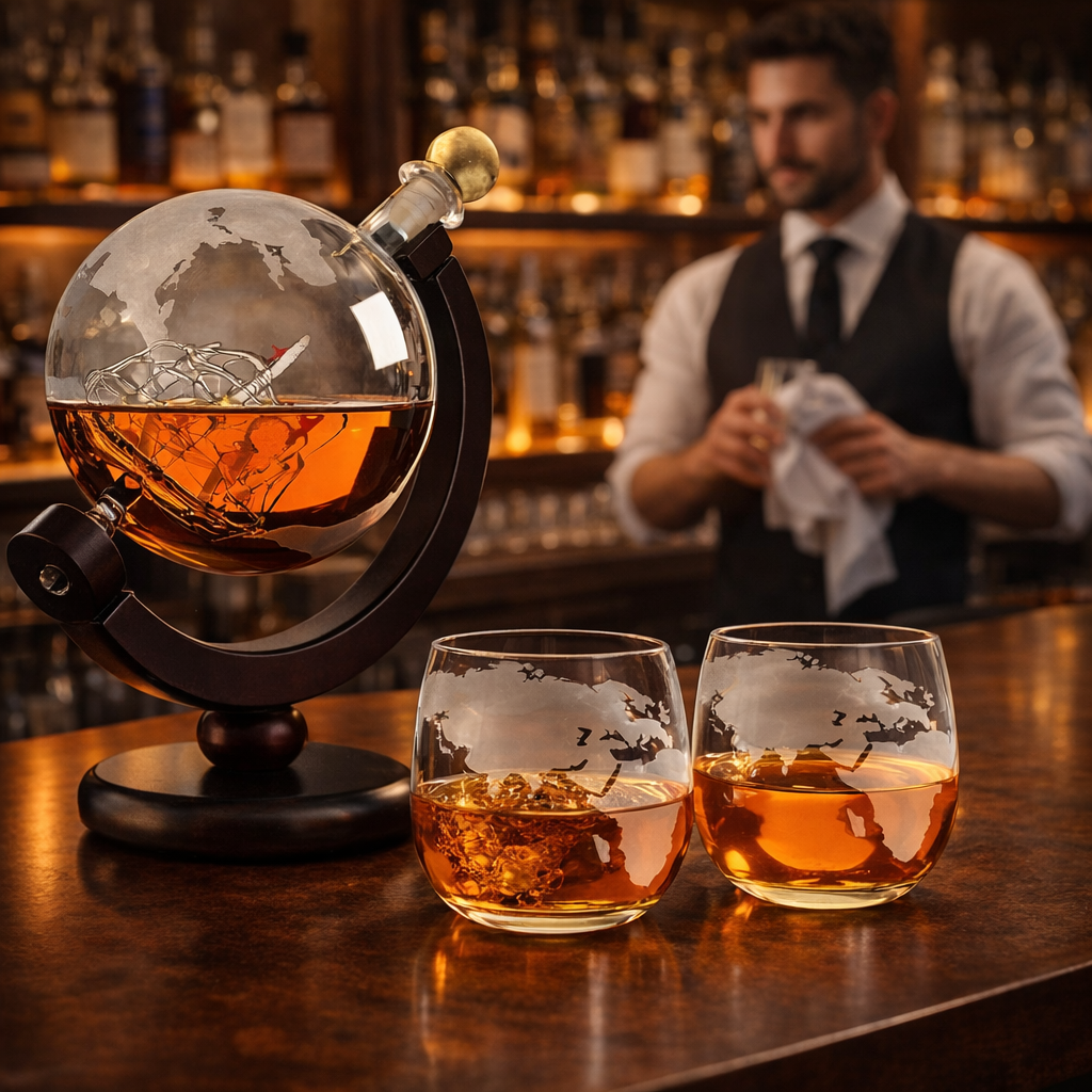 Butelka whisky - Edycja mapy świata