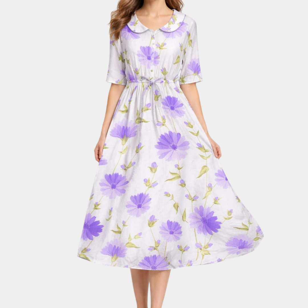 Amélie | Elegancka sukienka w lawendowe kwiaty
