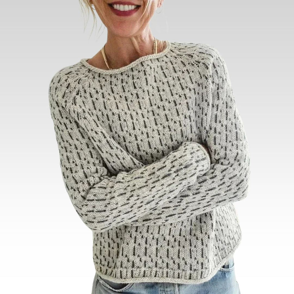 Victoria | Elegancki szary sweter z dekoltem łódki
