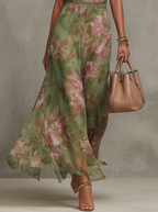 Livia | Elegancka Maxi Sukienka Halter w Kwiaty
