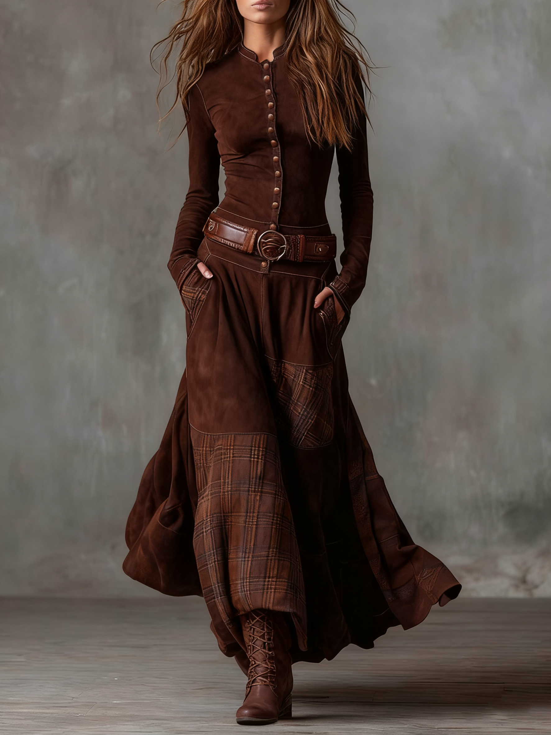 Leonora | Długa vintage sukienka