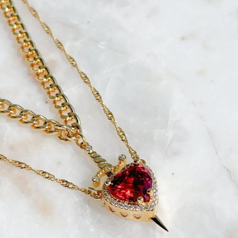 Kolier Fantaisie Złocony 14K
