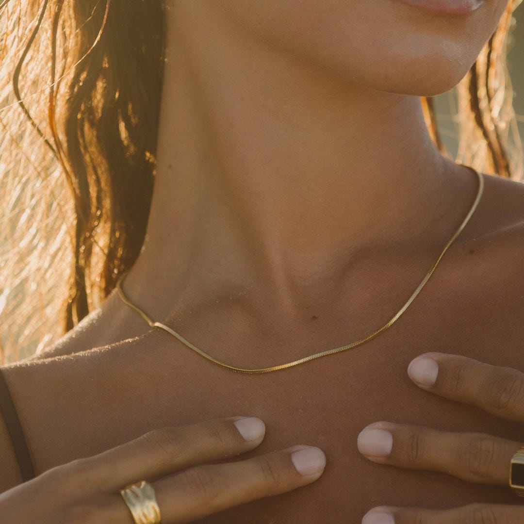 Céleste | Naszyjnik Choker w Kształcie Kwadratu ze Złota