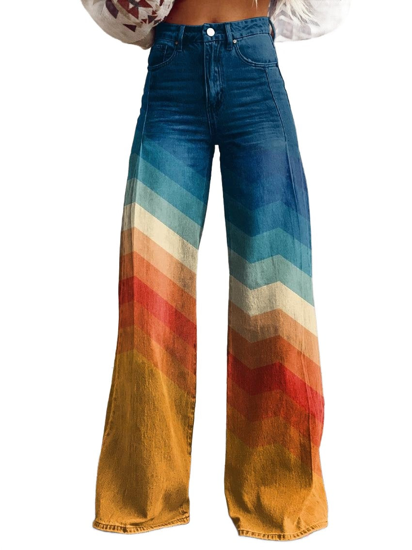 Léa - Eleganckie Retro Spodnie Zigzag