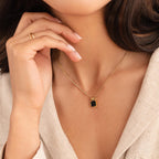 Coralie | Elegancka Czarna Kolia Pendentif Chic de Minuit