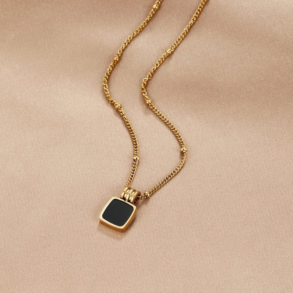 Coralie | Elegancka Czarna Kolia Pendentif Chic de Minuit