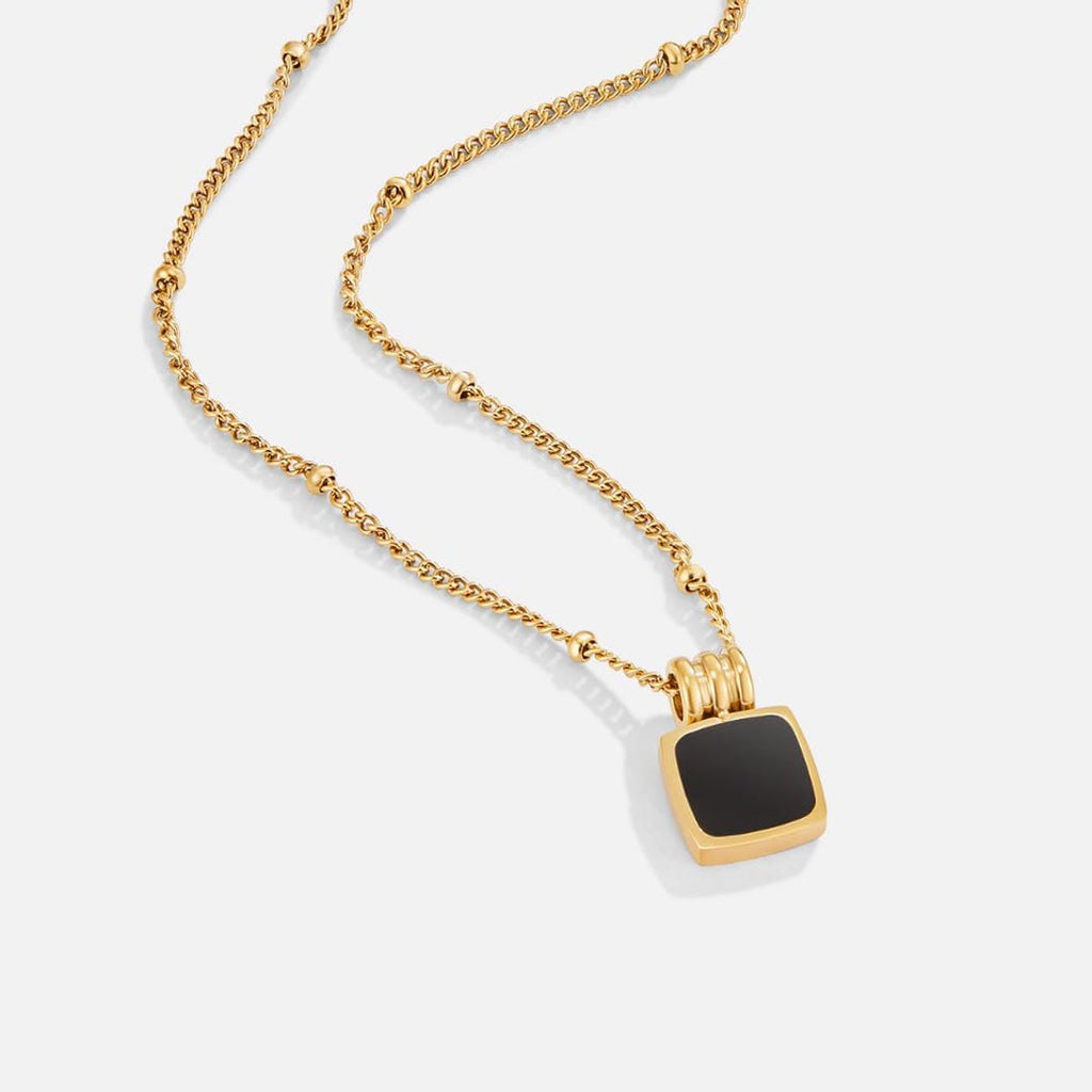 Coralie | Elegancka Czarna Kolia Pendentif Chic de Minuit