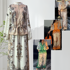 Zafira™ | Stylowy komplet z nadrukiem i szerokimi spodniami