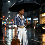 Livia™ | Dwuczęściowy zestaw: koszula w paski i szerokie spodnie