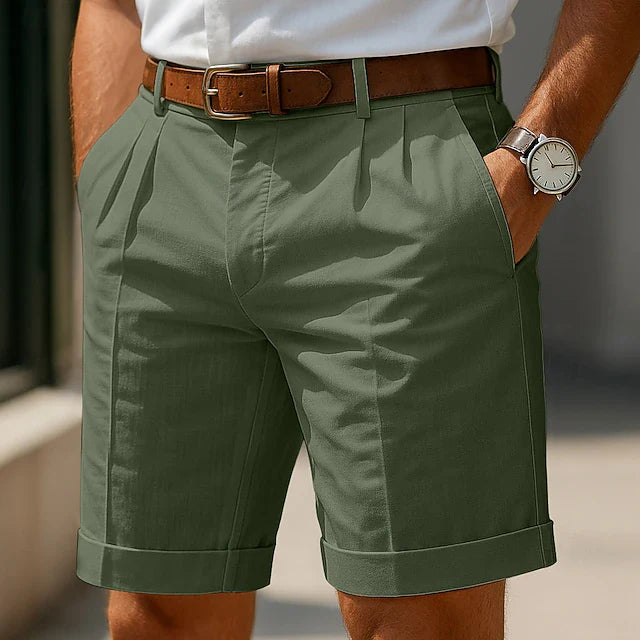 Cazel | Krótkie letnie chinosy z plisami